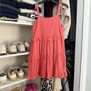 Coral Ruffle Sundress